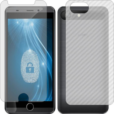 MOBART Front and Back Screen Guard for INTEX AQUA VIEW (Front Matte Finish & Back 3d Carbon Fiber)(Pack of 2)