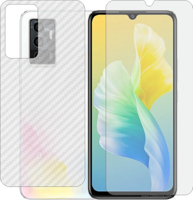 ZINGTEL Front and Back Screen Guard for VIVO S10 E V2130A (Front Matte Finish & Back 3d Carbon Fiber)(Pack of 2)