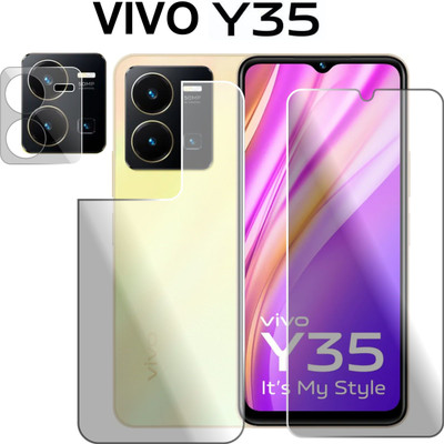 KANCHA Front and Back Tempered Glass for VIVO Y35(Pack of 3)