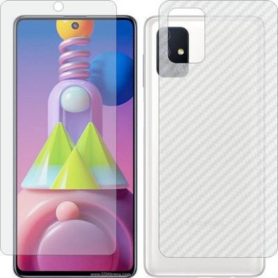 ZINGTEL Front and Back Screen Guard for SAMSUNG GALAXY M51 (Front Matte Finish & Back 3d Carbon Fiber)(Pack of 2)