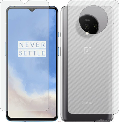 Mobling Front and Back Screen Guard for ONEPLUS 7T (Front 9H Hardness Matte & Carbon Fiber Skin for Back)(Pack of 2)