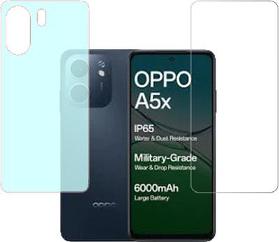 VAYUVAULT Front and Back Screen Guard for OPPO A5X 5G, Tempered Glass, Back Screen Guard Matte finish(Pack of 2)