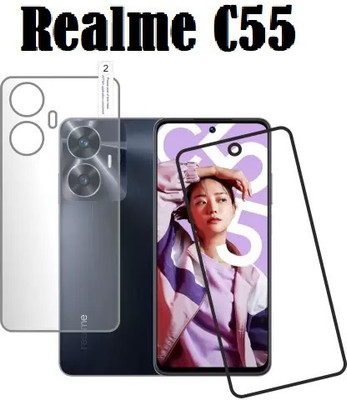 welldesign Front and Back Tempered Glass for realme C55, C55(Pack of 1)