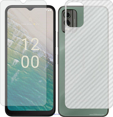 TELTREK Front and Back Screen Guard for NOKIA C32 (Front Matte Finish & Back 3d Carbon Fiber)(Pack of 2)