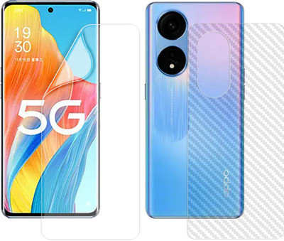 SOMTONE Front and Back Screen Guard for Oppo A1 Pro 5G (1 HYDROGEL SCREEN PROTECTOR WITH 1 CARBON FIBER SKIN)(Pack of 2)
