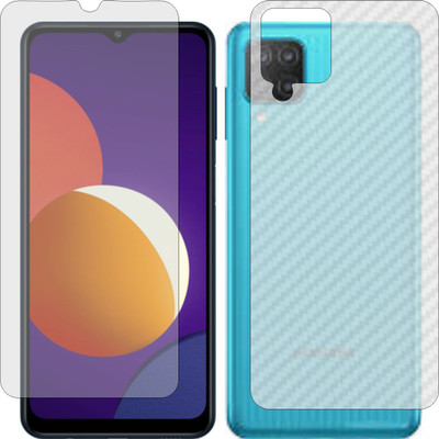 ZINGTEL Front and Back Screen Guard for SAMSUNG GALAXY M12 (Front Matte Finish & Back 3d Carbon Fiber)(Pack of 2)