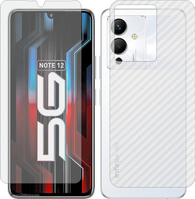 ZINGTEL Front and Back Screen Guard for INFINIX NOTE 12 5G X671 (Front Matte Finish & Back 3d Carbon Fiber)(Pack of 2)