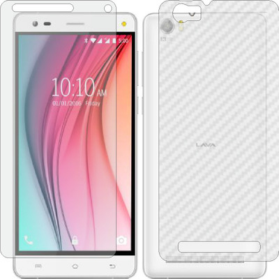 MOBART Front and Back Screen Guard for LAVA V5 (Front Matte Finish & Back 3d Carbon Fiber)(Pack of 2)