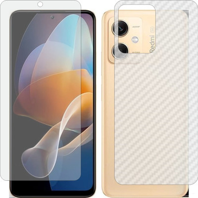 TELTREK Front and Back Screen Guard for Redmi Note 12R Pro 22101317C (Matte Front & Carbon Fiber Back Skin Combo)(Pack of 2)