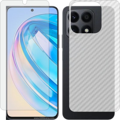 Mobling Front and Back Screen Guard for HONOR X8a CRTLX1 (Front 9H Hardness Matte & Carbon Fiber Skin for Back)(Pack of 2)