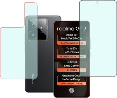 SPRITZEN Front and Back Screen Guard for Realme GT 7 5G, Matte Tempered Glass, Back Screen Guard With Matte Finish(Pack of 2)