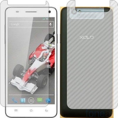 ZINGTEL Front and Back Screen Guard for XOLO Q3000 (Front Matte Finish & Back 3d Carbon Fiber)(Pack of 2)
