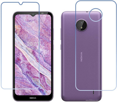 DVTECH Front and Back Screen Guard for 9H Crystal Clear Front And Carbon Fiber BackNokia C10(Pack of 1)