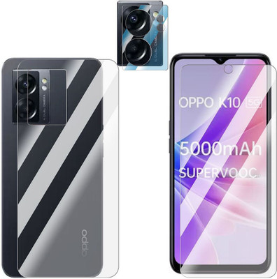 FCS Front and Back Screen Guard for OPPO K10 5G Front+Back+Camera (Glossy)(Pack of 3)