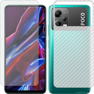 Mobling Front and Back Screen Guard for XIAOMI POCO X5 22111317PG (Front 9H Hardness Matte & Carbon Fiber Skin for Back)(Pack of 2)