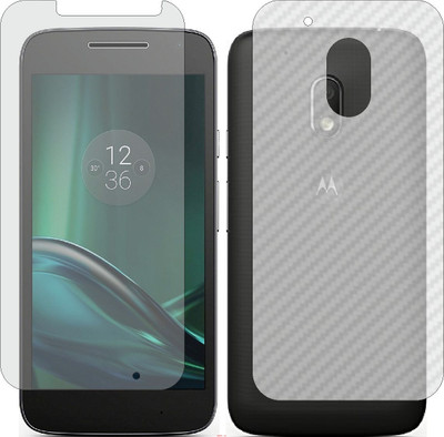Mobling Front and Back Screen Guard for MOTOROLA MOTO G4 PLAY (Front 9H Hardness Matte & Carbon Fiber Skin for Back)(Pack of 2)