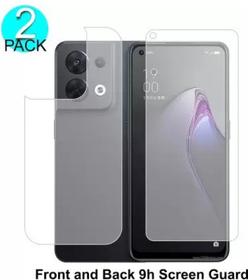 RUNEECH Front and Back Screen Guard for OPPO RENO 8, RENO 8(Pack of 2)