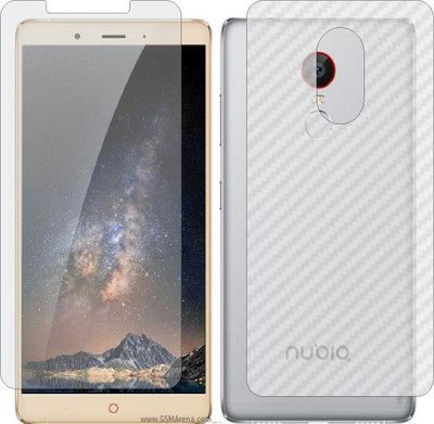 Mobling Front and Back Screen Guard for NUBIA Z11 MAX (Front 9H Hardness Matte & Carbon Fiber Skin for Back)(Pack of 2)