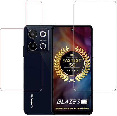 VAYUVAULT Front and Back Screen Guard for LAVA Blaze 3 5G(Pack of 2)