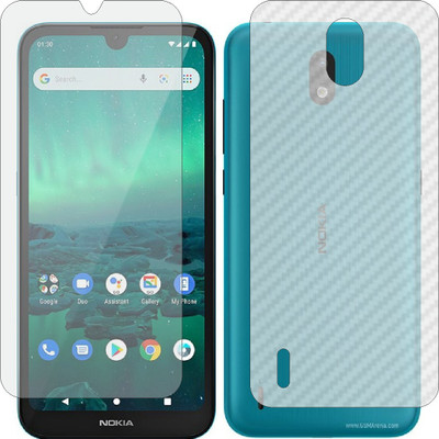 ZINGTEL Front and Back Screen Guard for NOKIA 1.3 (Front Matte Finish & Back 3d Carbon Fiber)(Pack of 2)