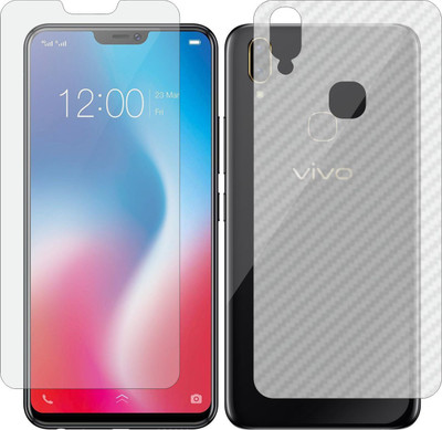 ZINGTEL Front and Back Screen Guard for VIVO 1723 V9 (Front Matte Finish & Back 3d Carbon Fiber)(Pack of 2)