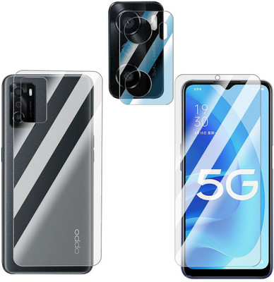 FCS Front and Back Screen Guard for Oppo A55s Front+Back+Camera (Glossy)(Pack of 3)