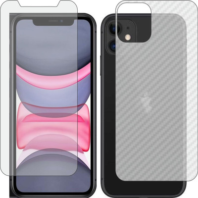 Mobling Front and Back Screen Guard for APPLE IPHONE 11 (Front 9H Hardness Matte & Carbon Fiber Skin for Back)(Pack of 2)