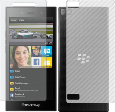 MOBART Front and Back Screen Guard for BLACKBERRY Z3 (Front Matte Finish & Back 3d Carbon Fiber)(Pack of 2)