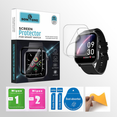 SOMTONE Front and Back Screen Guard for Fire-Boltt Epic Plus with1.83 inch Smartwatch 2 PROTECTOR + 2 WIPES + 2 DUST REMOVAL STICKER + 1 WIPER(Pack of 2)