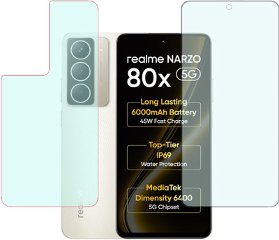 SPRITZEN Front and Back Screen Guard for Realme Narzo 80x 5G, Matte Tempered glass, Back Screen Guard With Matte Finish(Pack of 2)
