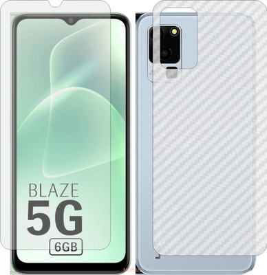 MOBART Front and Back Screen Guard for LAVA BLAZE 5G (Front Matte Finish & Back 3d Carbon Fiber)(Pack of 2)