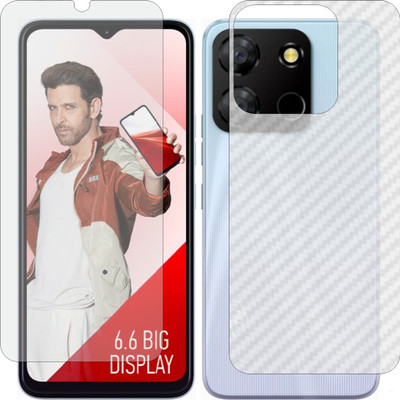 ZINGTEL Front and Back Screen Guard for Itel A60 (Matte Front & Carbon Fiber Back Skin Combo)(Pack of 2)