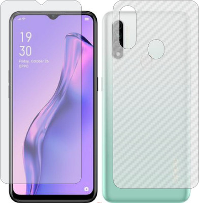 Mobling Front and Back Screen Guard for OPPO A31T (Front 9H Hardness Matte & Carbon Fiber Skin for Back)(Pack of 2)