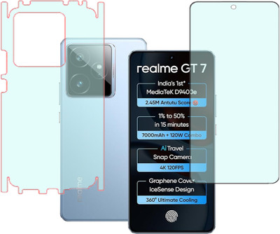KARTRAY Front and Back Screen Guard for Realme GT 7 5G, Matte Tempered glass, Back Screen Guard With Matte Finish(Pack of 2)