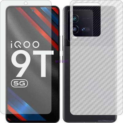 MOBART Front and Back Screen Guard for IQOO 9T (Front Matte Finish & Back 3d Carbon Fiber)(Pack of 2)