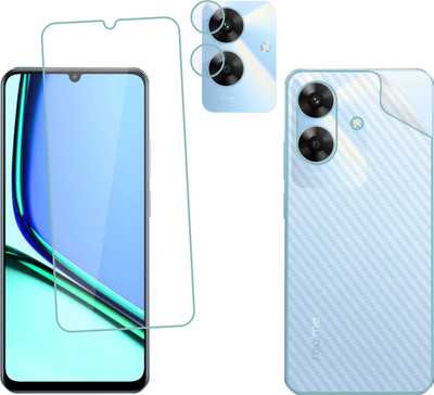 Ten To 11 Front and Back Screen Guard for Realme Narzo N61, Realme Narzo N61 [Back Carbon Fiber] [Rear Camera Lens Guard](Pack of 3)