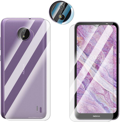 FCS Front and Back Screen Guard for Nokia C10 Front+Back+Camera (Glossy)(Pack of 3)
