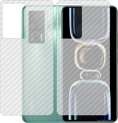 TELTREK Front and Back Screen Guard for XIAOMI REDMI K60 E (Front Matte Finish & Back 3d Carbon Fiber)(Pack of 2)