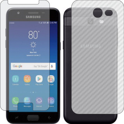 ZINGTEL Front and Back Screen Guard for SAMSUNG GALAXY AMP PRIME 3 (Front Matte Finish & Back 3d Carbon Fiber)(Pack of 2)