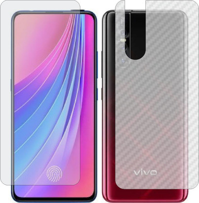 MOBART Front and Back Screen Guard for VIVO Y15 PRO (Front Matte Finish & Back 3d Carbon Fiber)(Pack of 2)