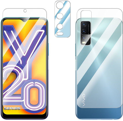 FCS Front and Back Screen Guard for Vivo Y20 Front + Back + Camera (Glossy)(Pack of 3)
