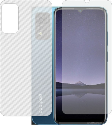 TELTREK Front and Back Screen Guard for Coolpad Cp 12p (Matte Front & Carbon Fiber Back Skin Combo)(Pack of 2)