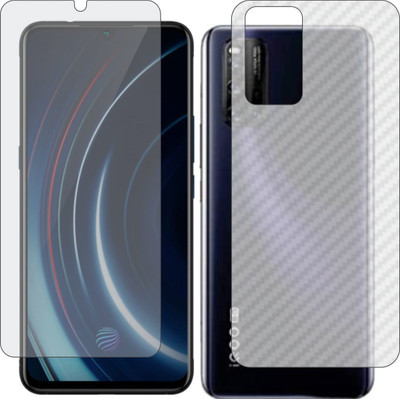 ZINGTEL Front and Back Screen Guard for VIVO IQOO (Front Matte Finish & Back 3d Carbon Fiber)(Pack of 2)