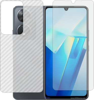 TELTREK Front and Back Screen Guard for VIVO T2 INDIA V2222 (Front Matte Finish & Back 3d Carbon Fiber)(Pack of 2)