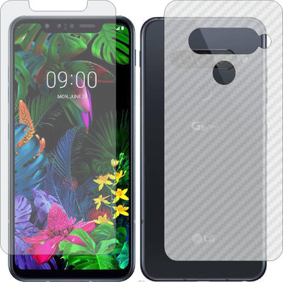 Mobling Front and Back Screen Guard for LG G8S THINQ (Front 9H Hardness Matte & Carbon Fiber Skin for Back)(Pack of 2)