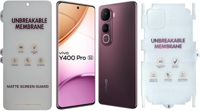 CellProtect Front and Back Screen Guard for Vivo Y400 Pro 5G Matte Membrane Screen Protector Hydrogel TPU Film HD/Anti-Glare/No Scratche [Not Tempered Glass](Pack of 2)
