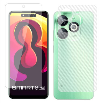 Ten To 11 Front and Back Screen Guard for Infinix Smart 8, Infinix Smart 8 [Back Carbon Fiber](Pack of 2)