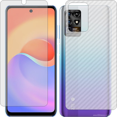 ZINGTEL Front and Back Screen Guard for ZTE S30 SE (Front Matte Finish & Back 3d Carbon Fiber)(Pack of 2)