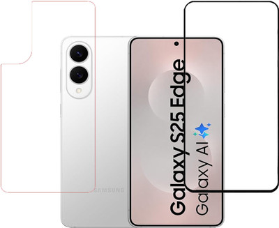KARTRAY Front and Back Screen Guard for Samsung Galaxy S25 Edge 5G, Edge to Edge Tempered Glass, Back Screen Guard(Pack of 2)