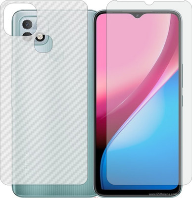 Mobling Front and Back Screen Guard for INFINIX HOT 10i X659B (Front 9H Hardness Matte & Carbon Fiber Skin for Back)(Pack of 2)